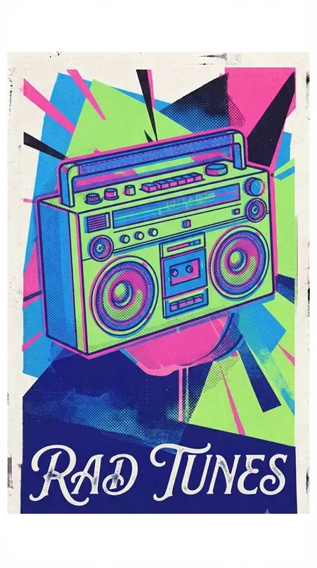Vintage Risograph Halftone Poster Art