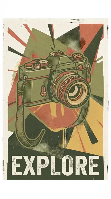 Vintage Risograph Halftone Poster Art