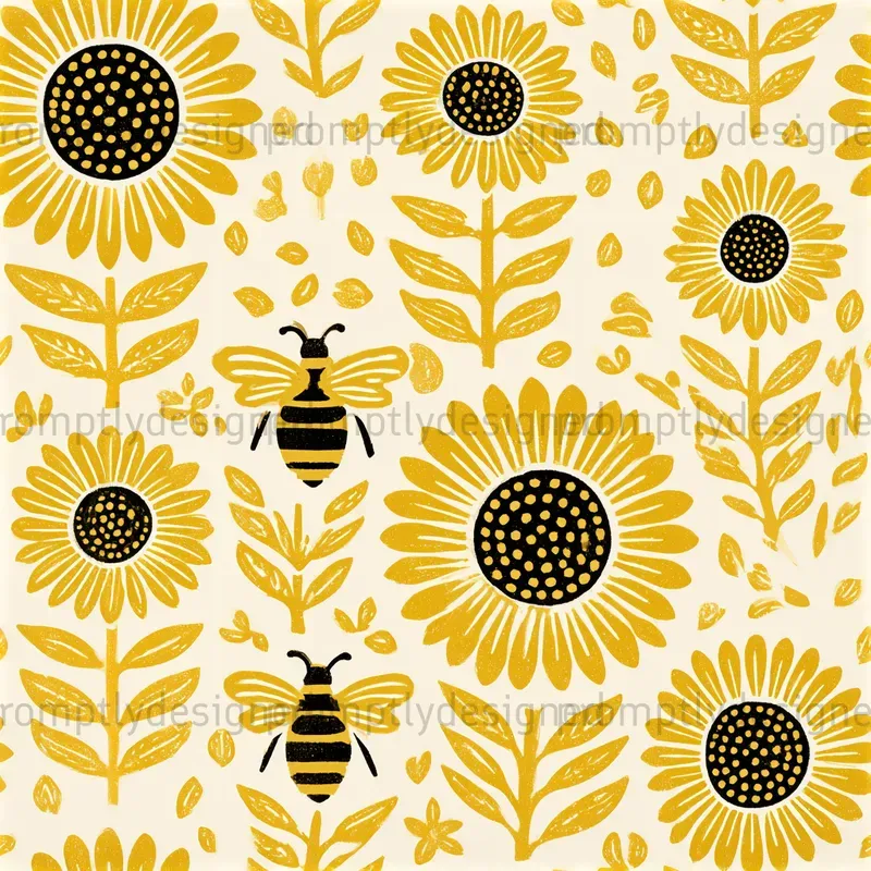 Floral Stamp Seamless Patterns