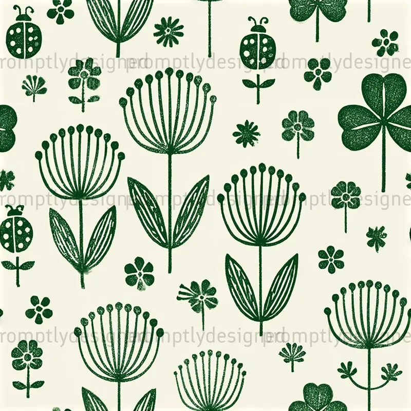 Floral Stamp Seamless Patterns