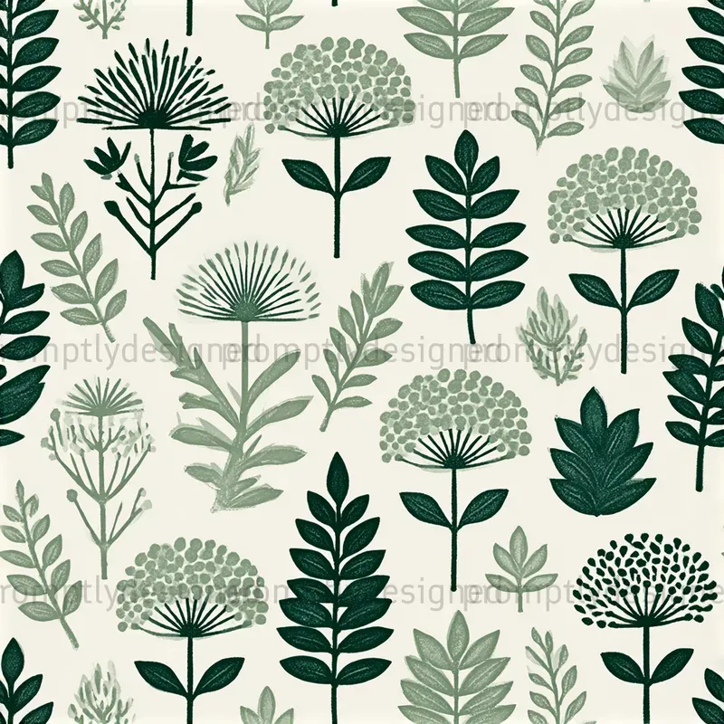 Floral Stamp Seamless Patterns