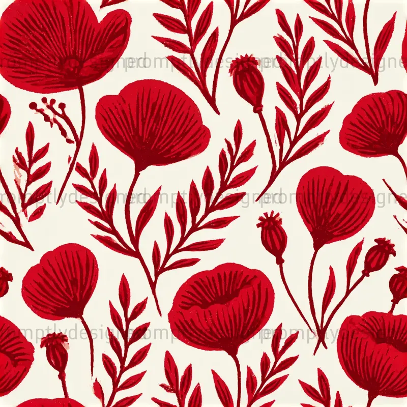 Floral Stamp Seamless Patterns