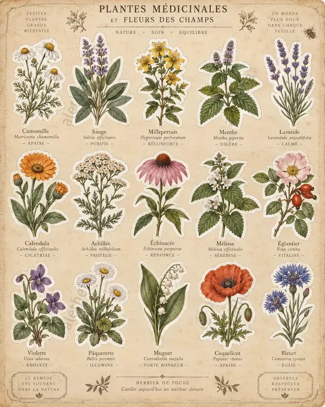 Vintage Botanical Sticker Cutout Sheets