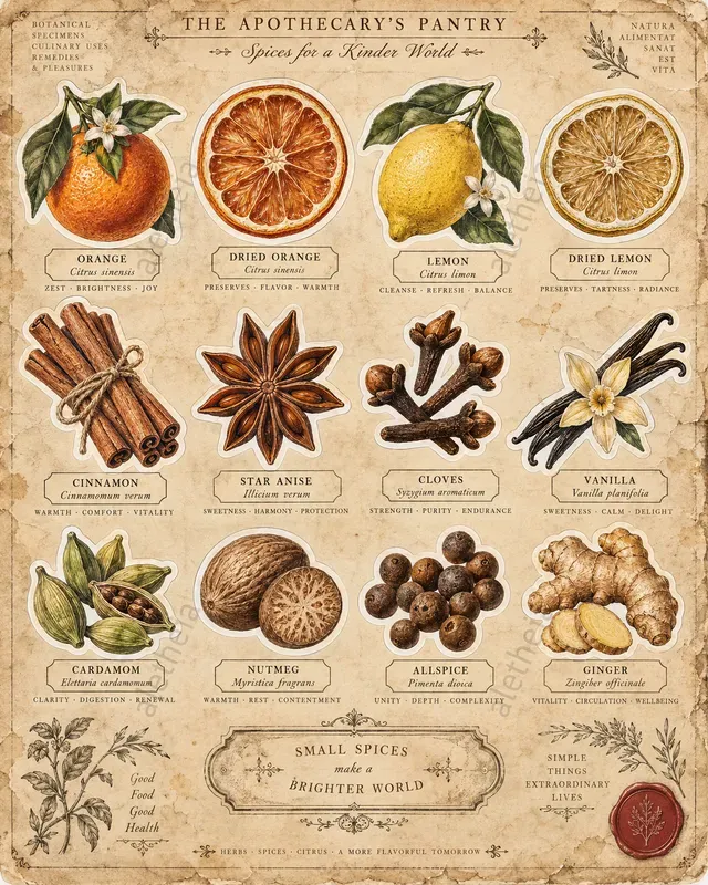 Vintage Botanical Sticker Cutout Sheets