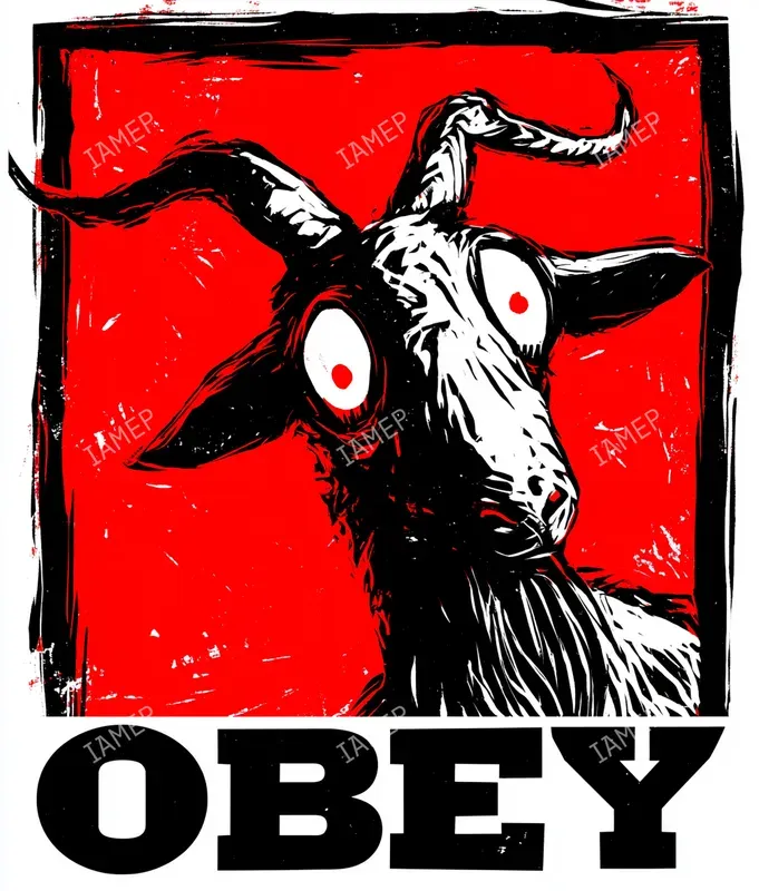 Punk Linocut Posters In Red And Black