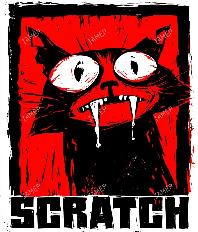 Punk Linocut Posters In Red And Black