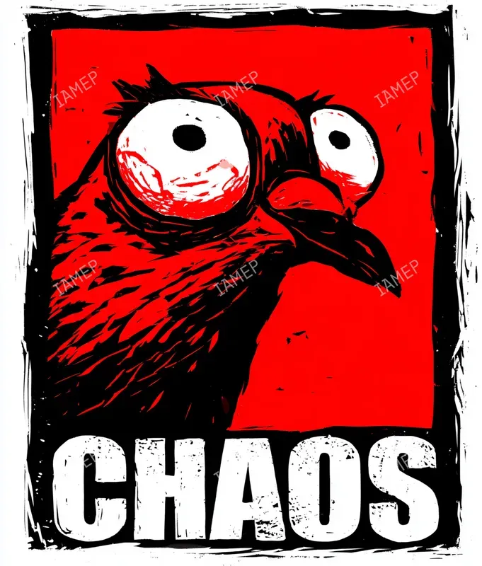 Punk Linocut Posters In Red And Black