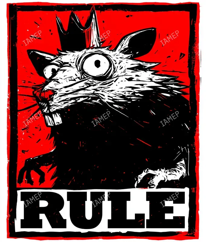 Punk Linocut Posters In Red And Black