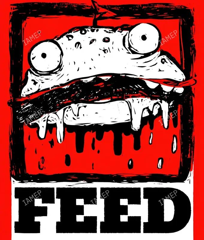 Punk Linocut Posters In Red And Black