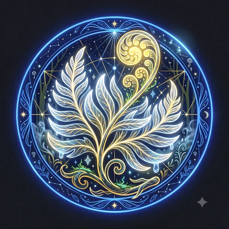 Modern Glowing Fern Emblems