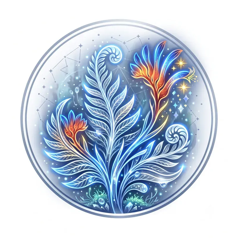 Modern Glowing Fern Emblems