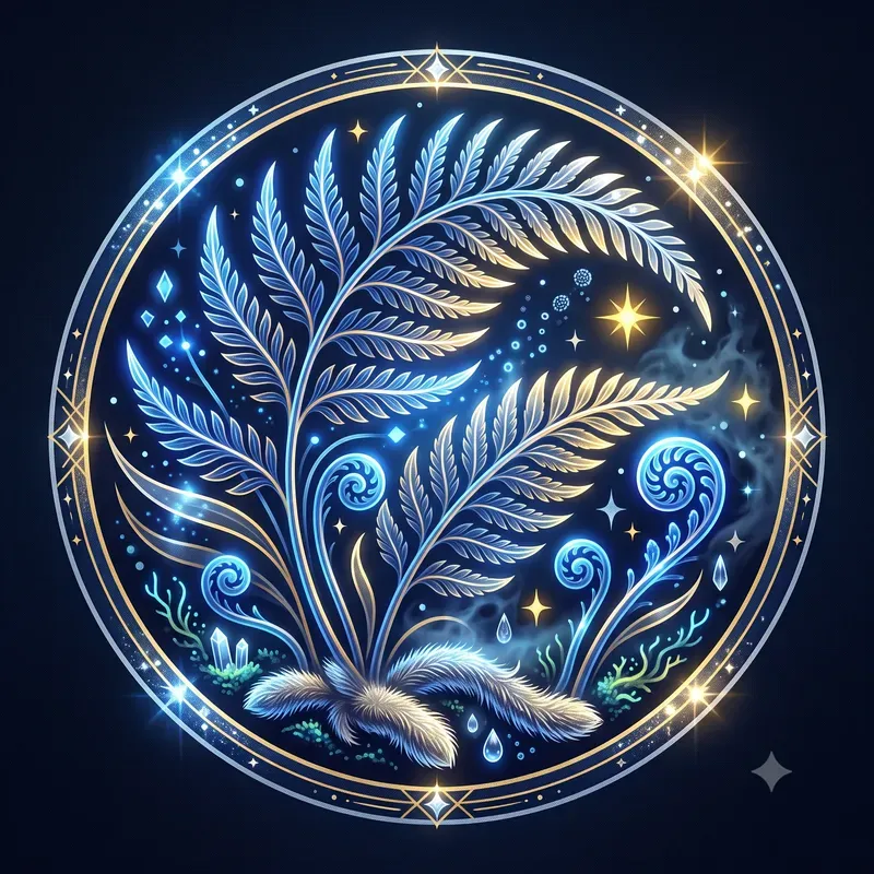 Modern Glowing Fern Emblems