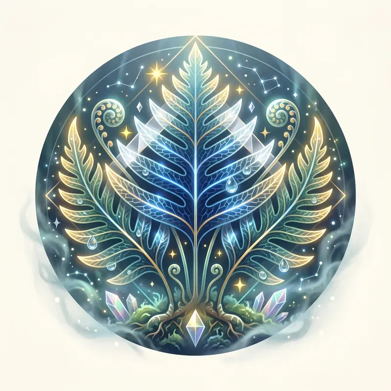 Modern Glowing Fern Emblems