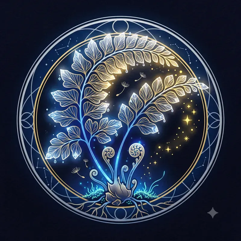Modern Glowing Fern Emblems