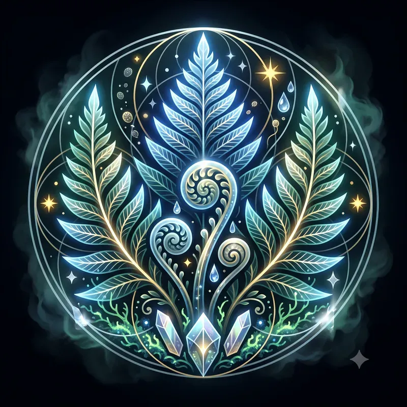 Modern Glowing Fern Emblems