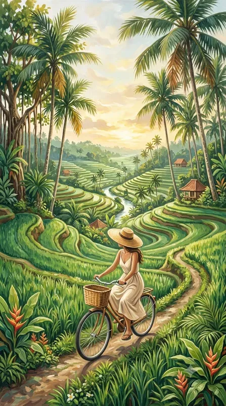 Acrylic Summer In Ubud Bali Illustrations