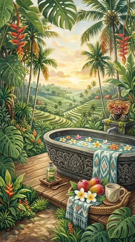 Acrylic Summer In Ubud Bali Illustrations