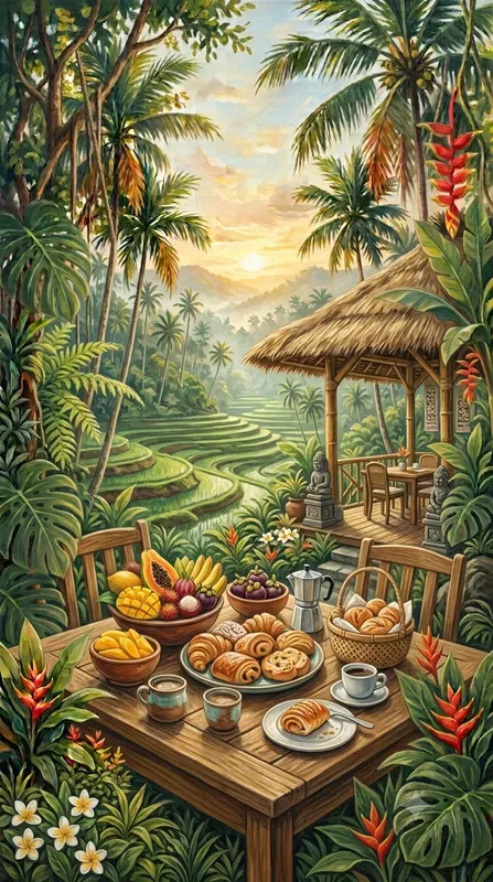 Acrylic Summer In Ubud Bali Illustrations