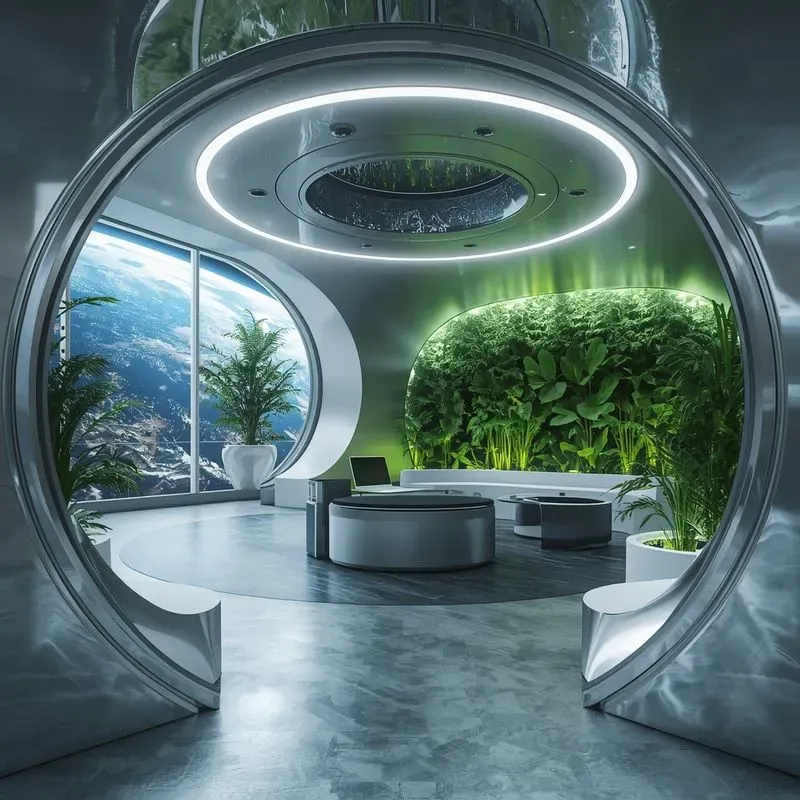 Futuristic Biophilic Interior Pods