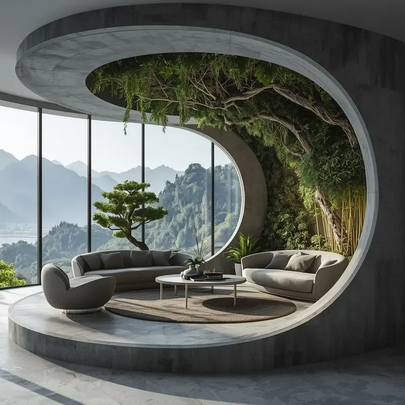 Futuristic Biophilic Interior Pods