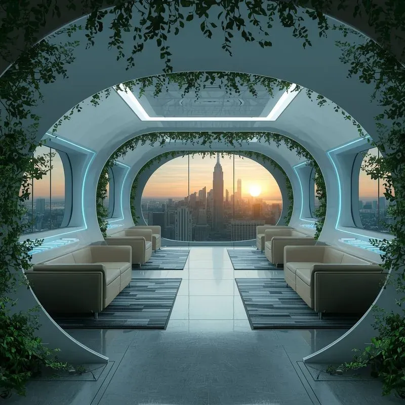 Futuristic Biophilic Interior Pods
