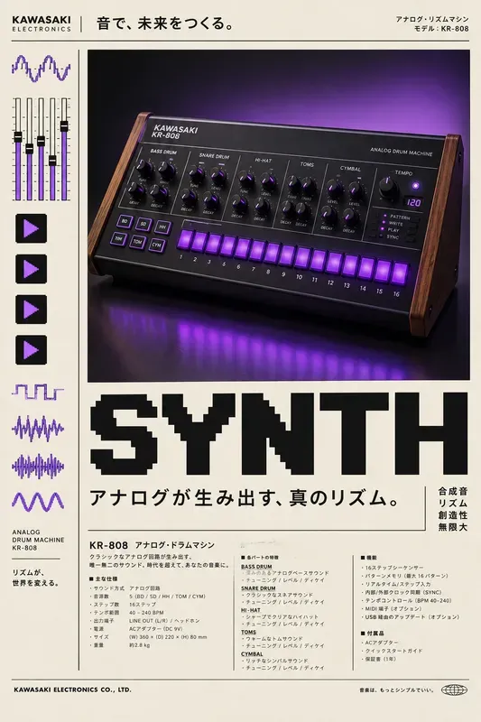 Retro Japanese Tech Ad Posters