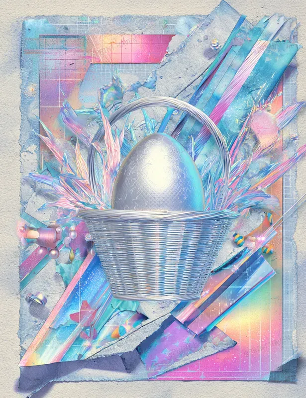 Scifi Easter Junk Journal Illustrations