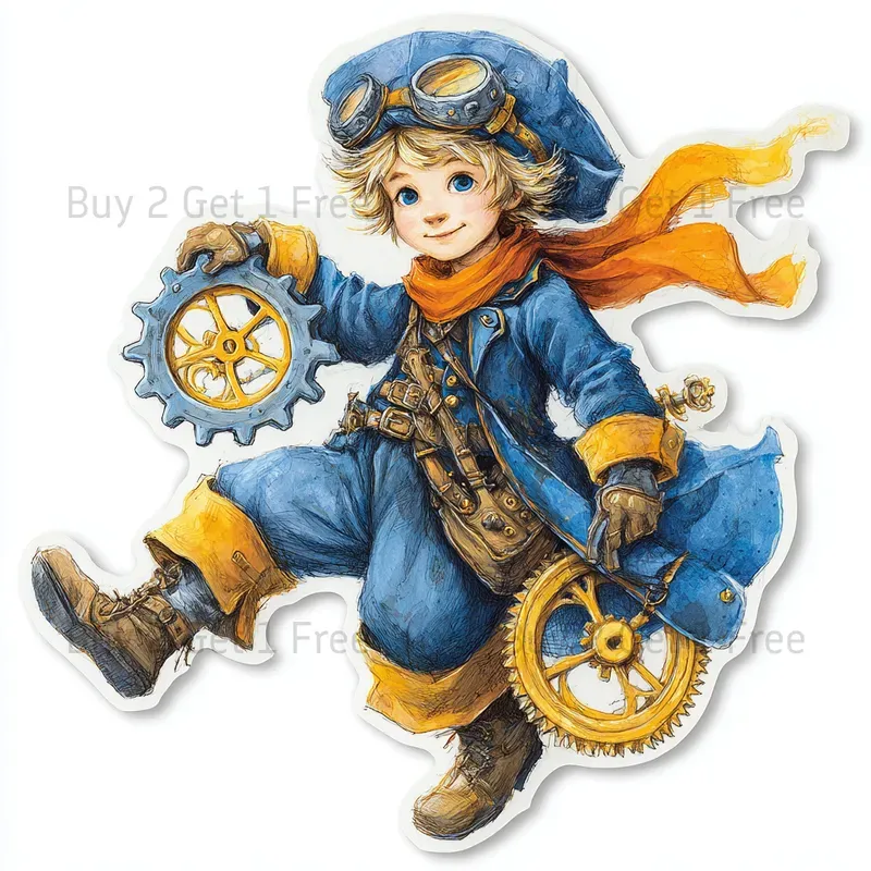 Steampunk Clockwork Stickers