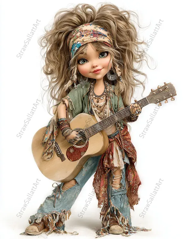 Summer Boho Girl Clipart Tshirt Prints