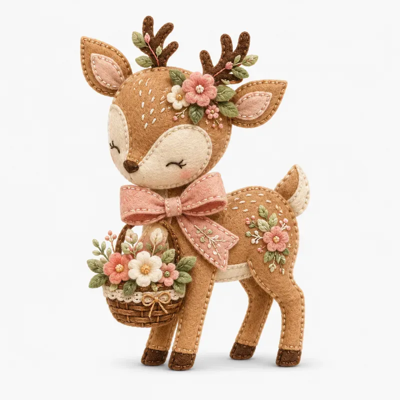 Handstitched Felt Animal Clipart