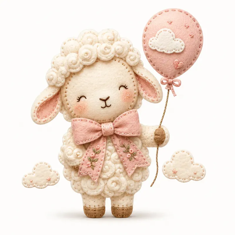 Handstitched Felt Animal Clipart