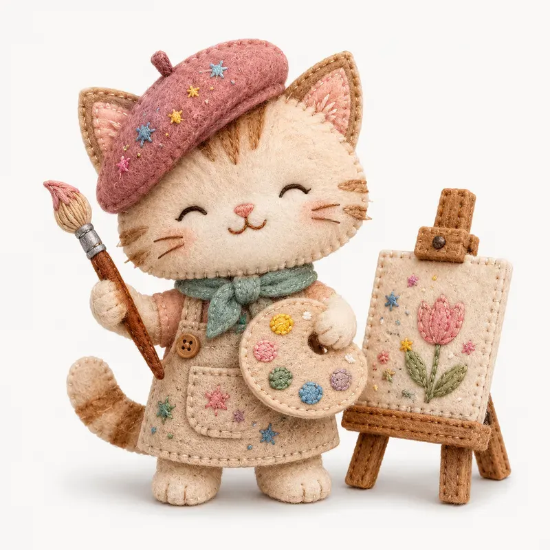 Handstitched Felt Animal Clipart
