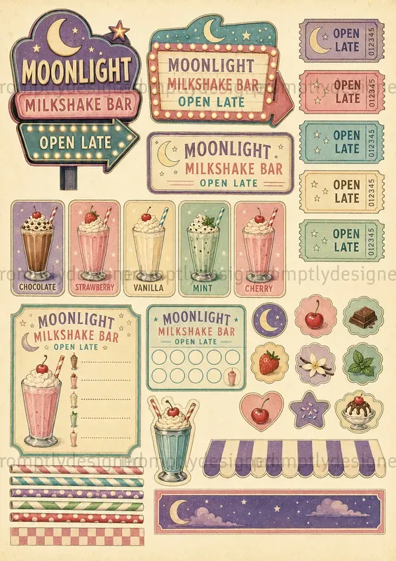 Retro Sundae Parlour Ephemera