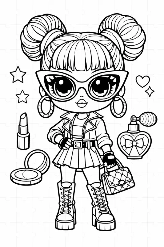 Cute Style Doll Coloring Pages