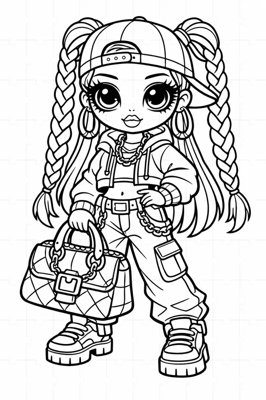 Cute Style Doll Coloring Pages