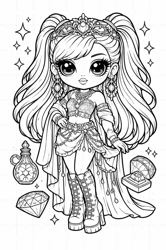 Cute Style Doll Coloring Pages