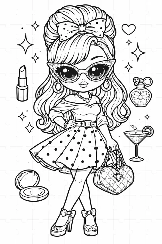 Cute Style Doll Coloring Pages