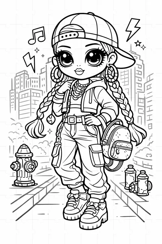 Cute Style Doll Coloring Pages