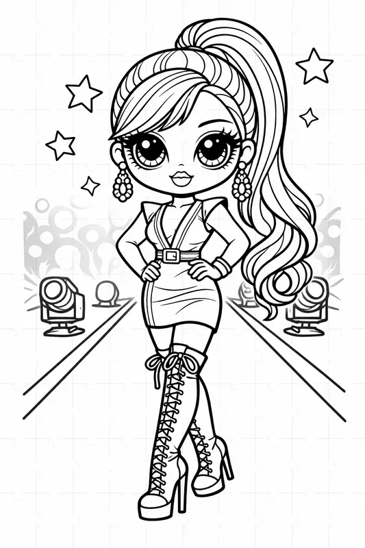 Cute Style Doll Coloring Pages