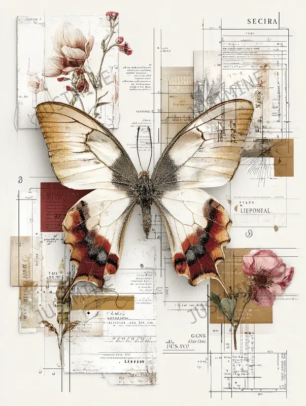 Botanical Printable Papers Junk Journals