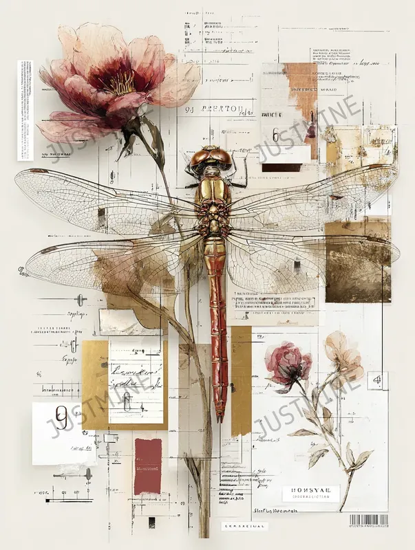 Botanical Printable Papers Junk Journals