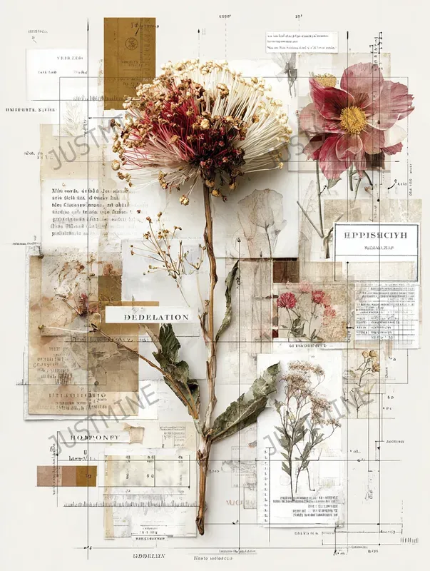 Botanical Printable Papers Junk Journals