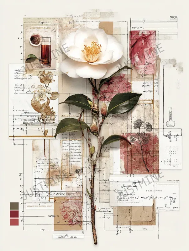 Botanical Printable Papers Junk Journals