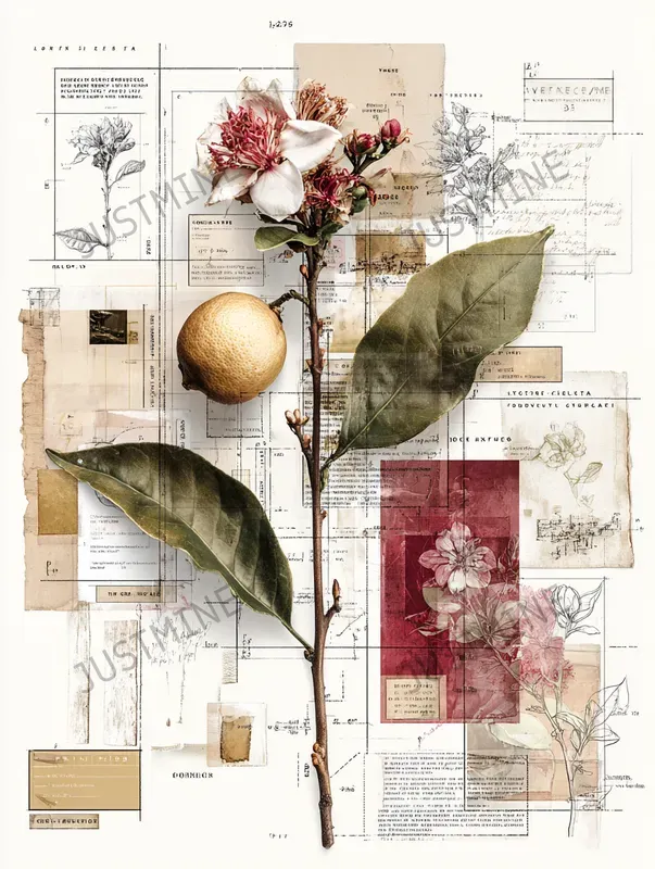 Botanical Printable Papers Junk Journals