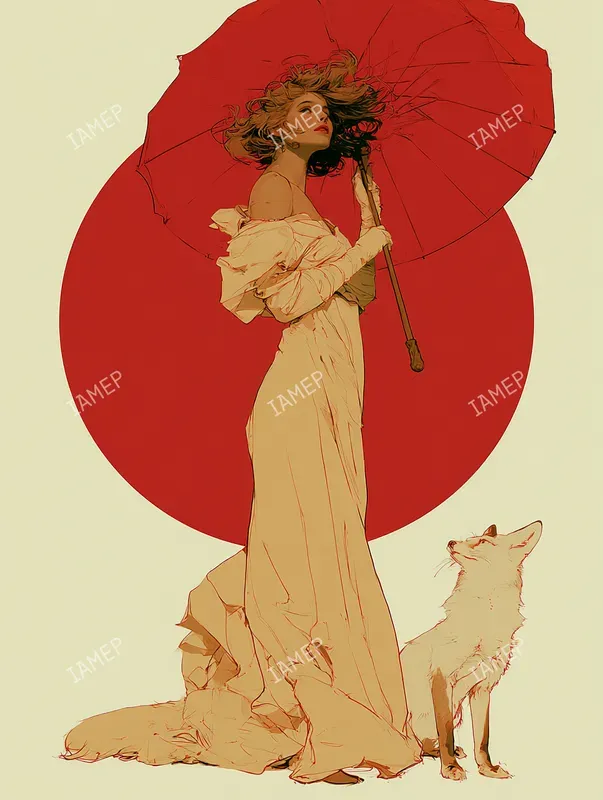 Art Nouveau Crimson Elegances