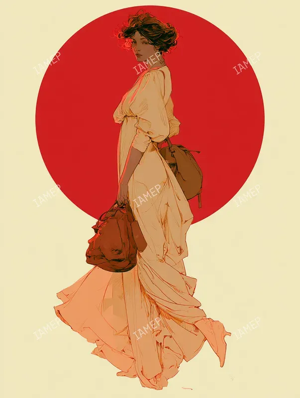 Art Nouveau Crimson Elegances