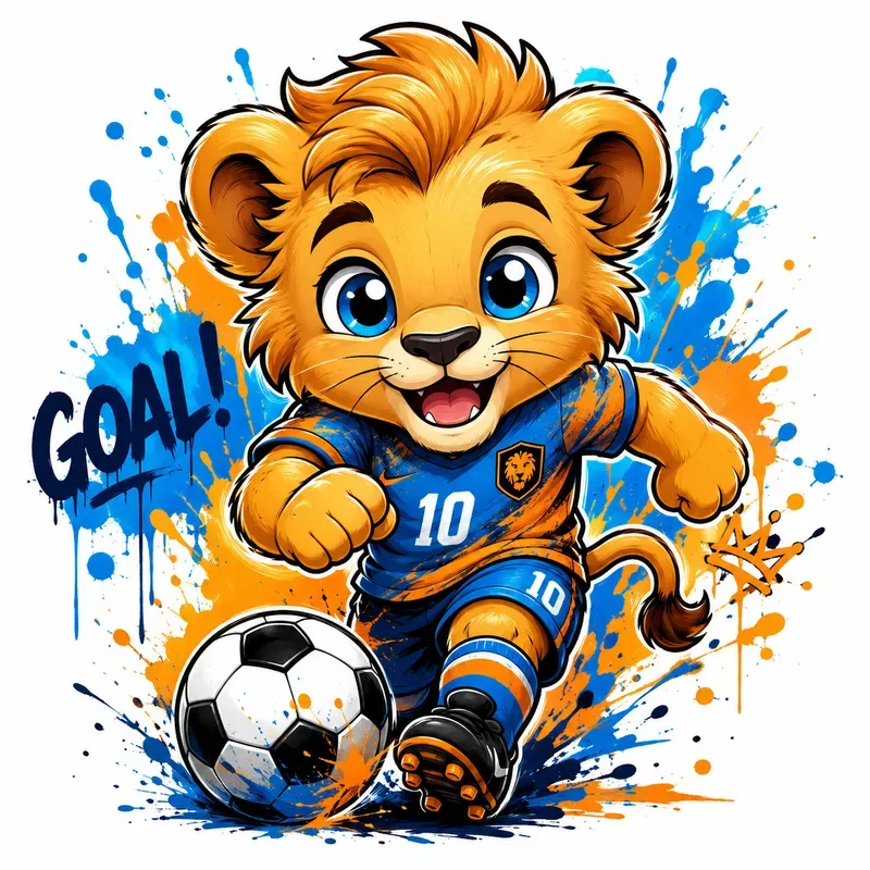 Cute Baby Animal Football Mascots