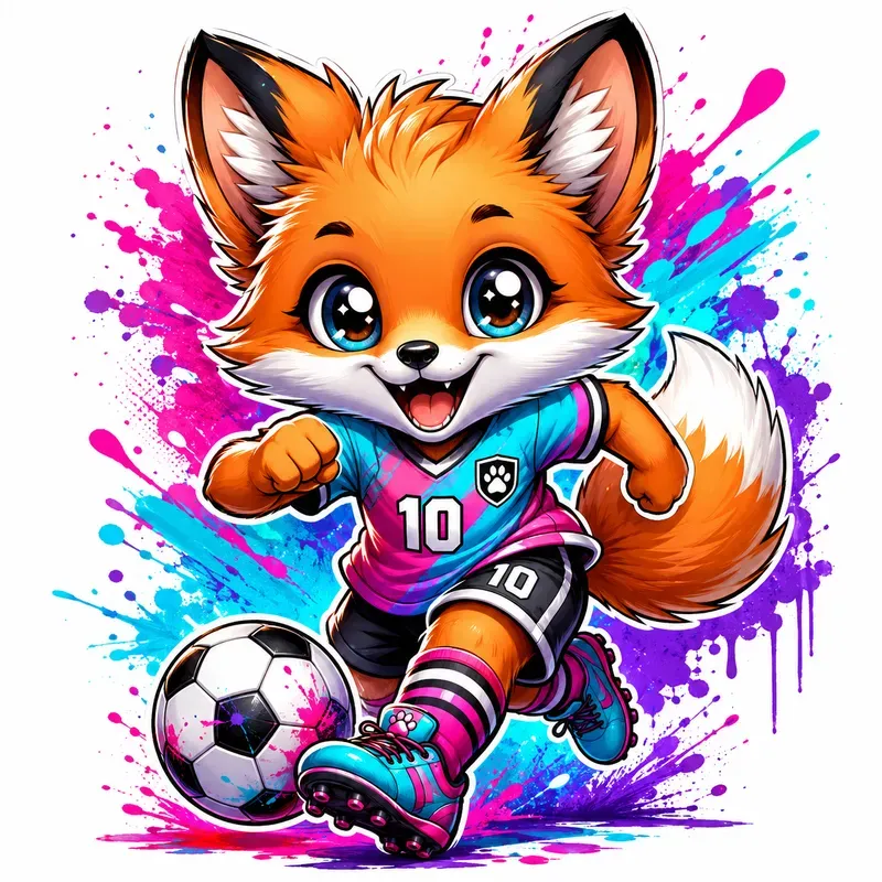 Cute Baby Animal Football Mascots