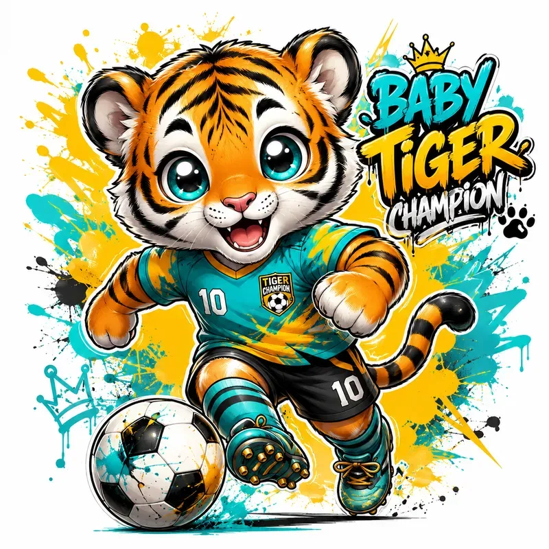 Cute Baby Animal Football Mascots