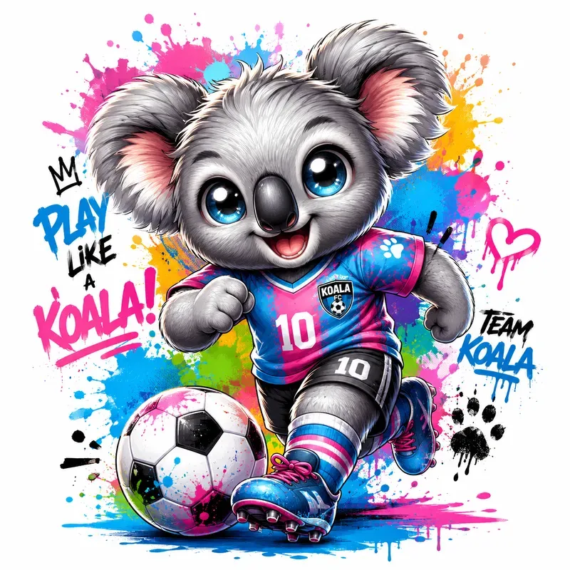 Cute Baby Animal Football Mascots